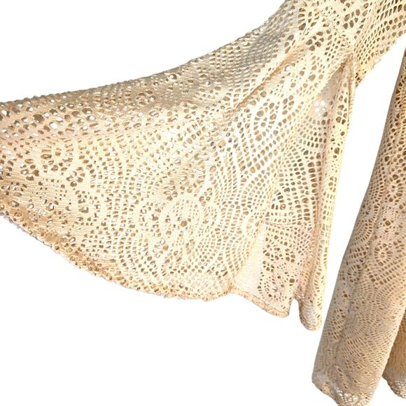 Emma & Michele Women's Dress Medium M Cream Bell Sleeves Misses Size 8 10 - Picture 2 of 6